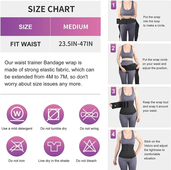 TODAY ONLY🆕️Waist Wrap with Loop Design Waist Trainer Snatch Tummy Weight Loss - Picture 9 of 9